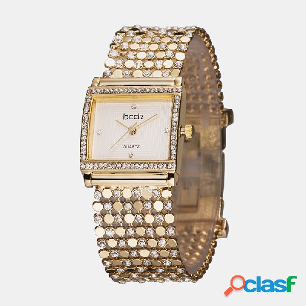 Trendy Luxury Mujer Reloj de pulsera Rectángulo Dial Cobre