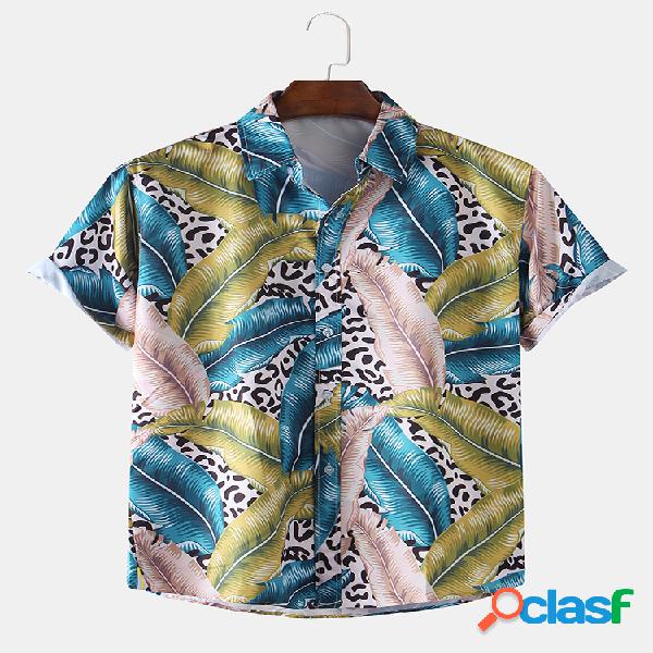 Tropical para hombre Planta Leopardo Tucán Estampado Floral