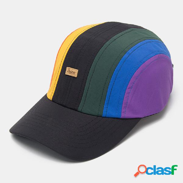 Unisex Casual Sports Costura creativa Gorra de cuero Rainbow