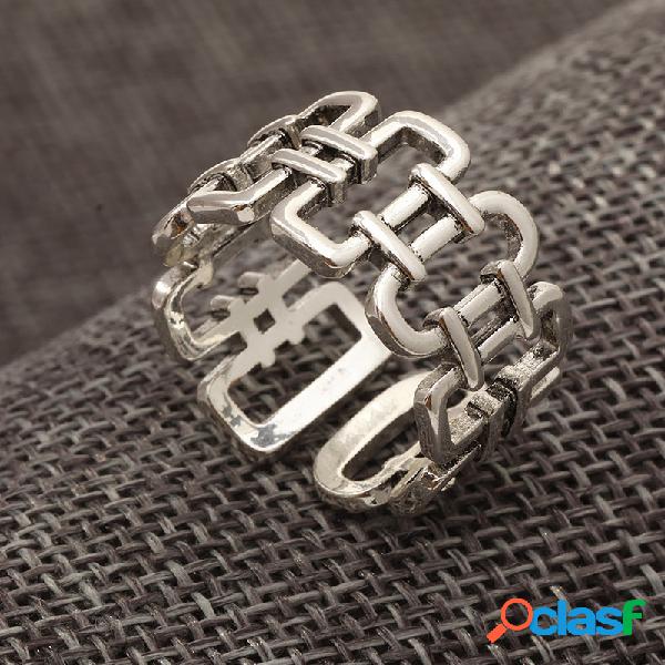vendimia Anillo abierto geométrico Punk Números romanos