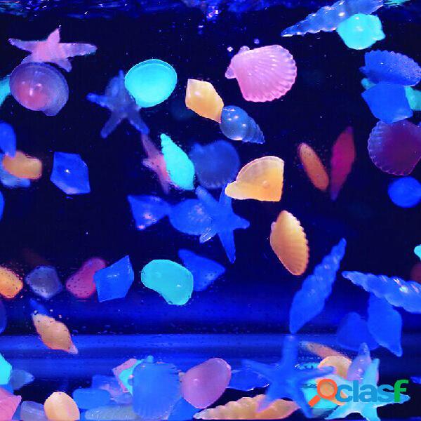10Pcs Fish Tank Paisaje Brillo Pebble Luz Emisora Acuario