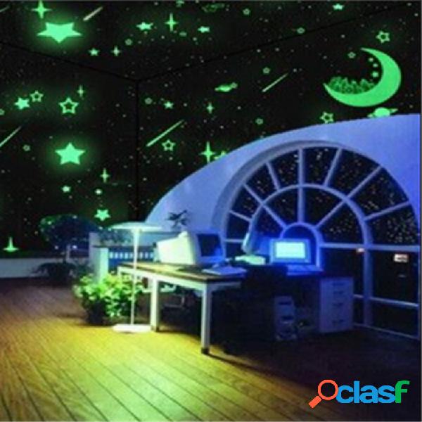 3 cm 100 piezas fluorescente resplandor estrella etiqueta de