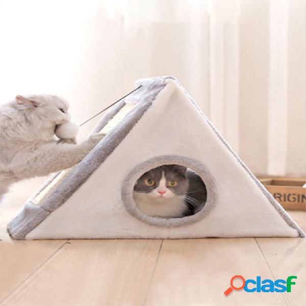 3 en 1 Sanwich Shape Gato Tablero para rascar Casa cueva