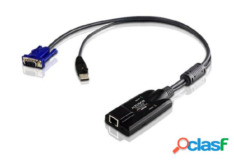 Aten Cable KVM KA7175, VGA/USB Macho - RJ-45 Hembra, Negro
