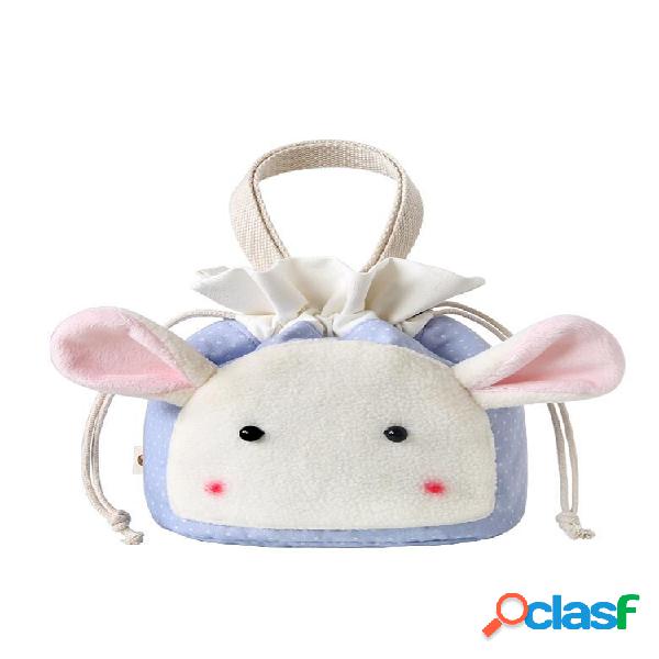 Beam Mouth Lunch Tote Bolsa Cosmético portátil con cordón