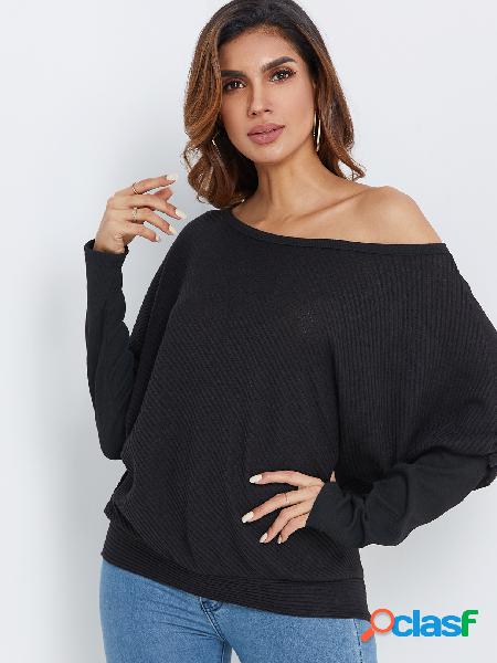 Blusa de manga larga con un hombro negro Blusas
