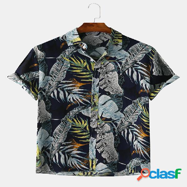 Camisas de manga corta para hombre Tropical Rainforest Hoja