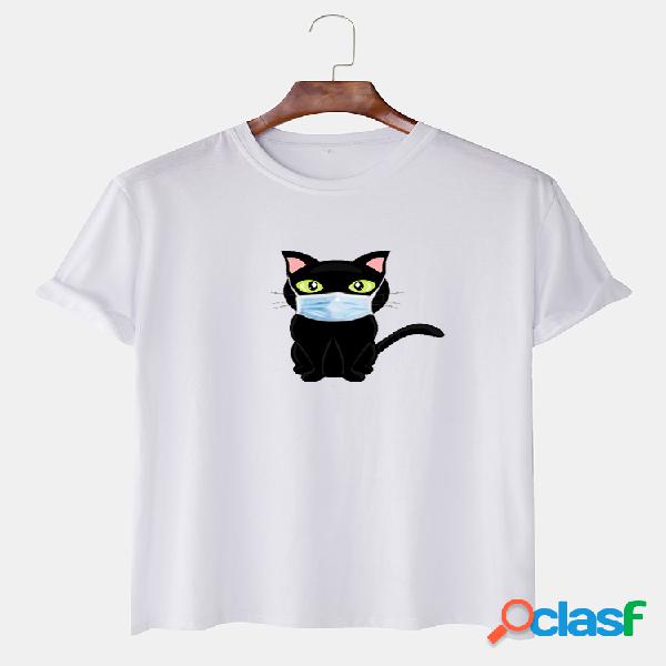 Camiseta de manga corta estampada de dibujos animados