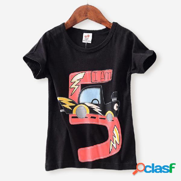 Camiseta informal de manga corta con estampado de número de