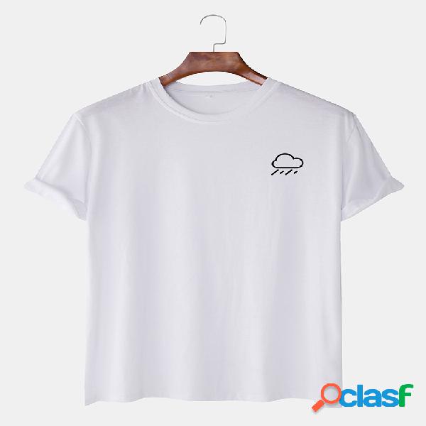 Camiseta ligera y transpirable con estampado de lluvia de
