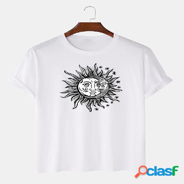 Camisetas básicas de manga corta estampadas Sun & Moon para