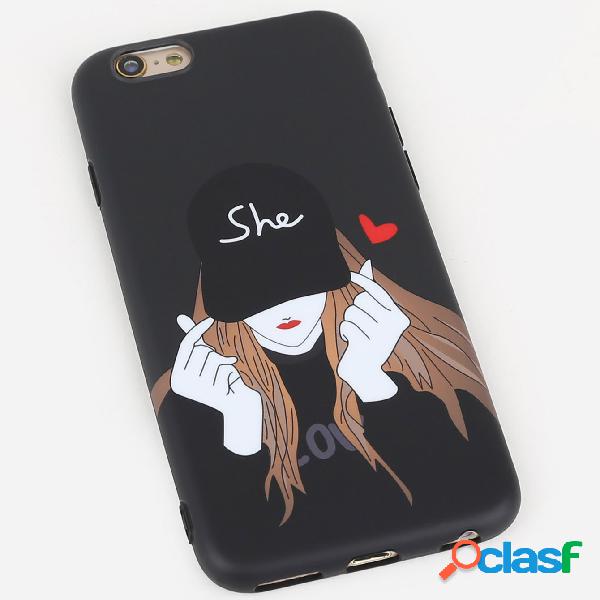 Carácter par Auriculares Moda Lindo TPU Soft Teléfono Caso