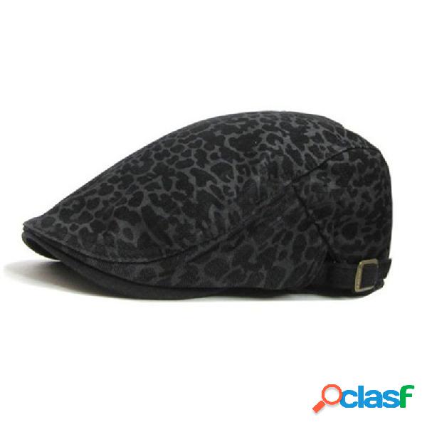 Casquillos de boina casual para hombre Gorro de leopardo