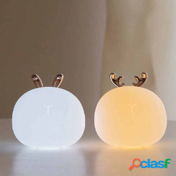 Ciervo lindo Estilo de conejo LED Luz nocturna 3D Silicone