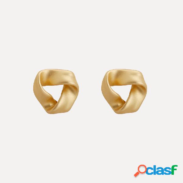 Classic Matte Gold Piercing Stud Earrings Analérgic 925