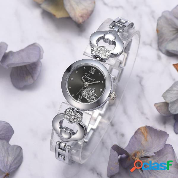 Crystal Love Corazón Regalo Mujer Reloj de pulsera Relojes