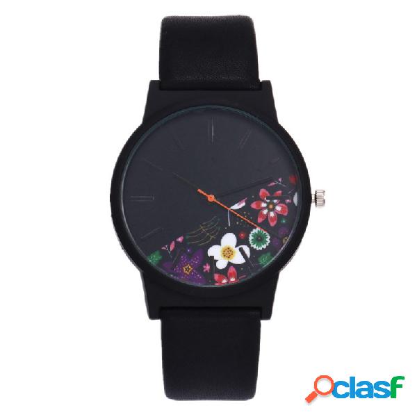 Designer Leather Women Watches Luxury Floral Pattern Reloj