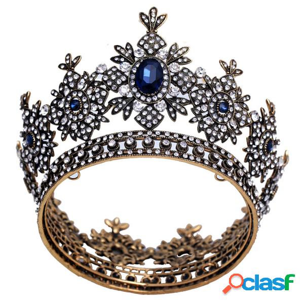 Diadema azul para el cabello retro Crystal Princess Boda