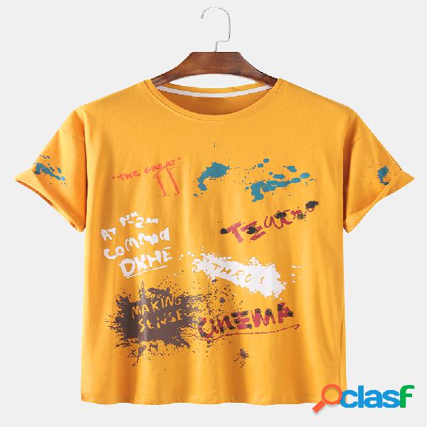 Diseñador de moda para hombre Dibujo camisetas sueltas de