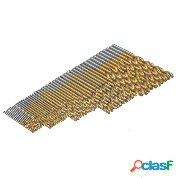 Drillpro 50PCS 1 / 1.5 / 2 / 2.5 / 3mm HSS Brocas de broca