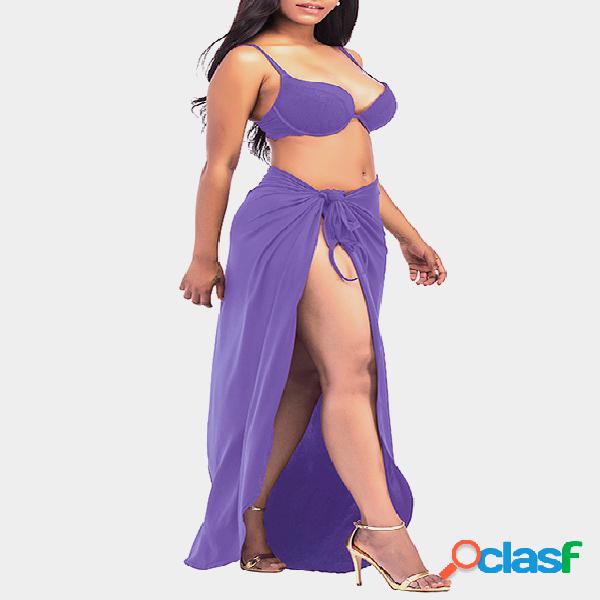 Falda inferior única con cordones púrpura con diferente