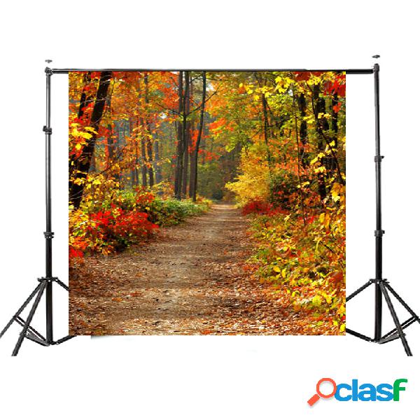 Fondo de vinilo de fotografía de bosque de otoño otoño