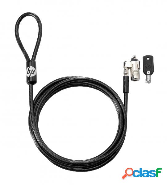 HP Candado con Llave para Laptop, 1.83 Metros, Negro