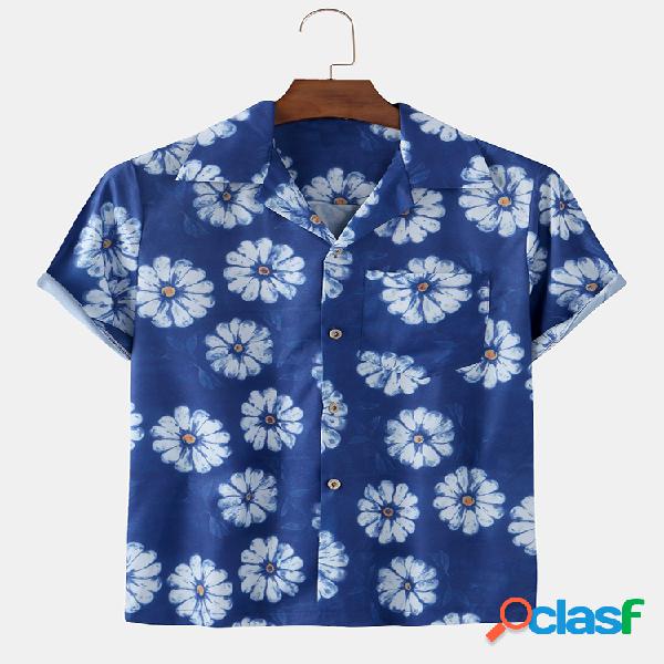 Hombre Floral Impreso Hawaiano Vacaciones Casual Camisa