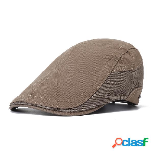 Hombre vendimia Cómodo Soft Gorra de boina ajustable de