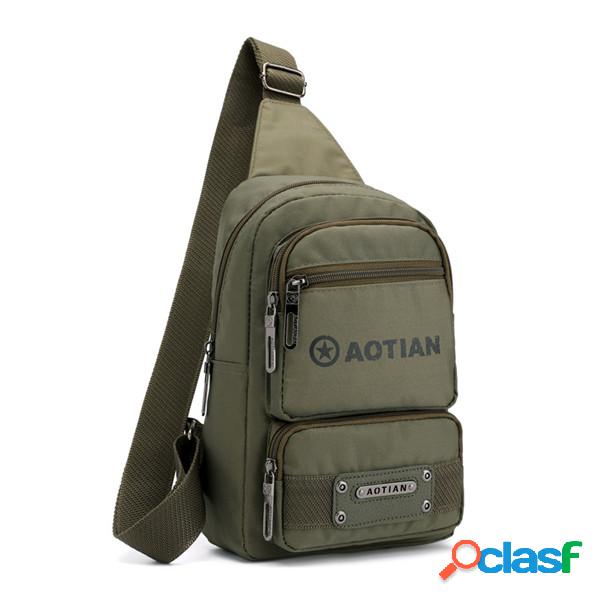 Hombres Oxford Travel Crossbody Bolsa Impermeable Cofre