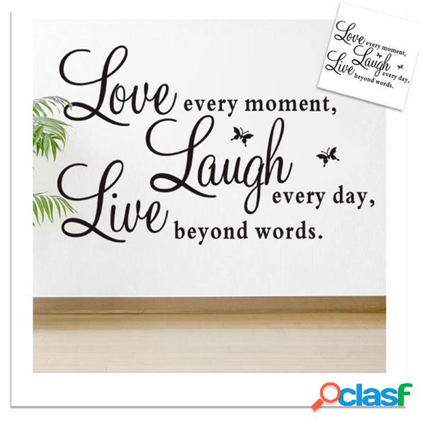 Live Love Butterfly Wall Sticker decoración de la sala de