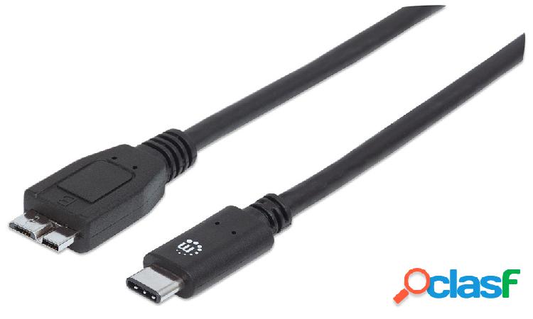 Manhattan Cable USB 3.0 Micro-B Macho - USB 3.1 C Macho, 1
