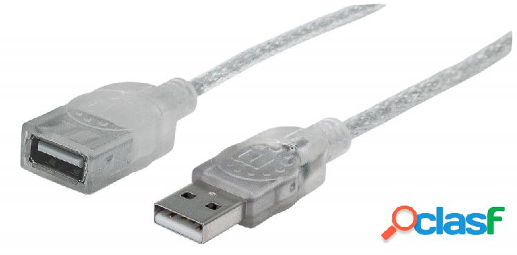 Manhattan Cable USB A Macho - USB A Hembra, 1.8 Metros,