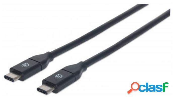 Manhattan Cable USB C Macho - USB C Macho, 1 Metros, Negro