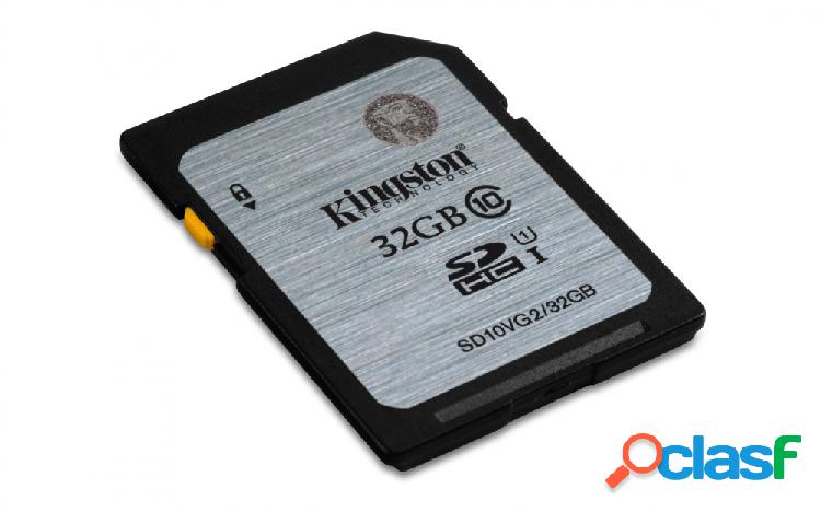 Memoria Flash Kingston, 32GB SDHC UHS-I Clase 10, Lectura 45