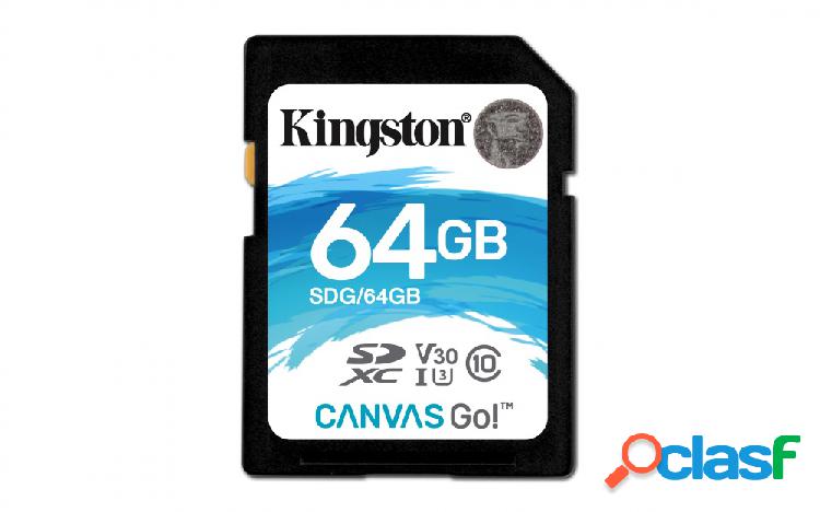 Memoria Flash Kingston Canvas Go!, 64GB SDXC UHS-I Clase 10