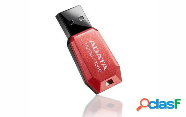 Memoria USB Adata DashDrive UV100, 32GB, USB 2.0, Rojo