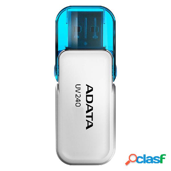 Memoria USB Adata UV240, 16GB, USB 2.0, Blanco