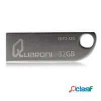 Memoria USB Quaroni QUF2-32G, 32GB, USB 2.0, Plata