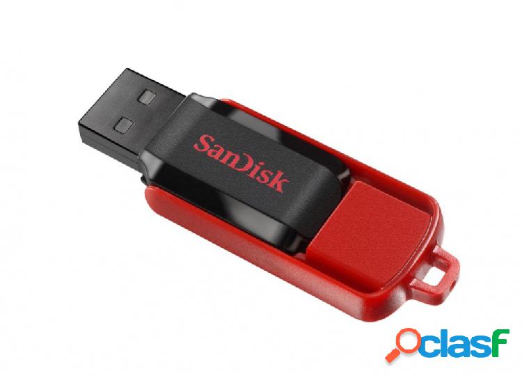 Memoria USB SanDisk Cruzer Switch, 8GB, USB 2.0, Negro/Rojo