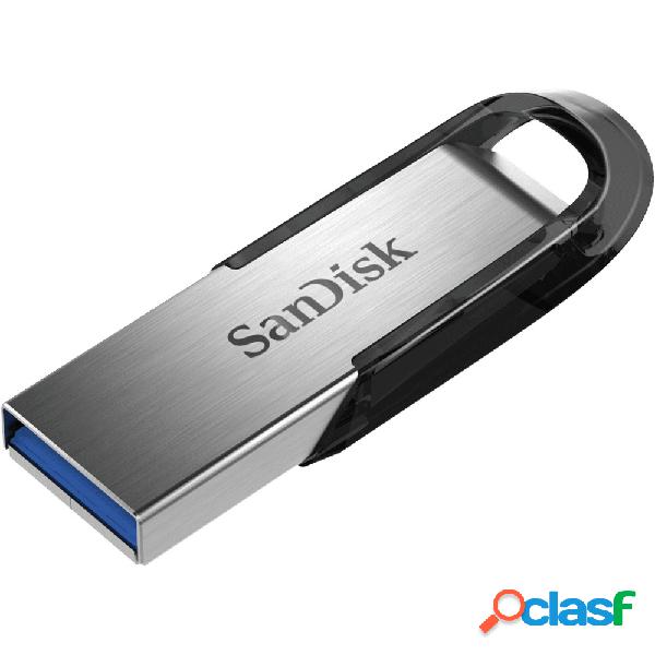 Memoria USB SanDisk Ultra Flair, 16GB, USB 3.0, Negro/Plata