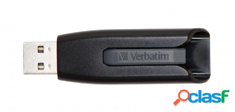 Memoria USB Verbatim V3, 256GB, USB 3.2, Negro