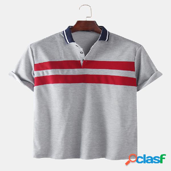 Mens Horizontal Stripe Casual Everyday Golf Camisa