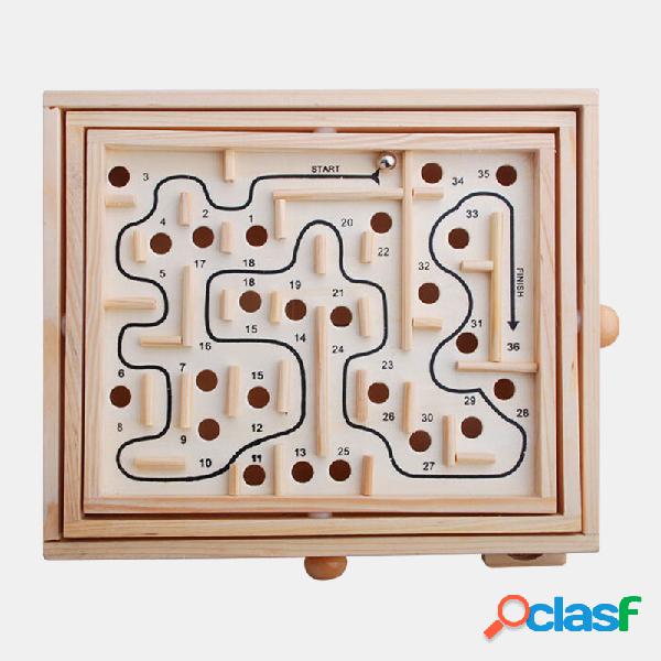 Montessori 3D Maze Games Knob Laberinto de madera Juguetes