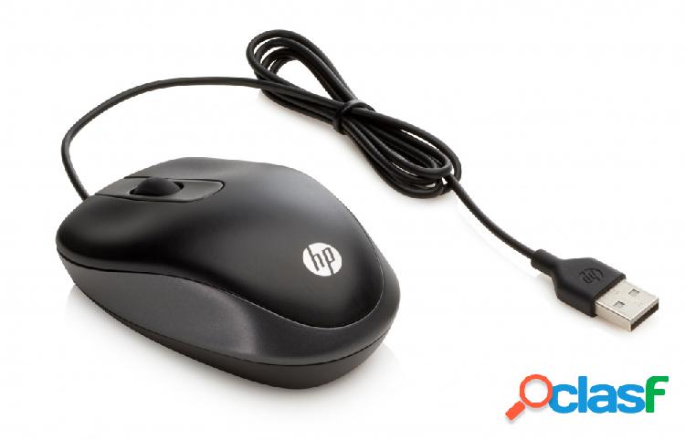Mouse de Viaje HP Óptico, Alámbrico, USB, 1000DPI, Negro