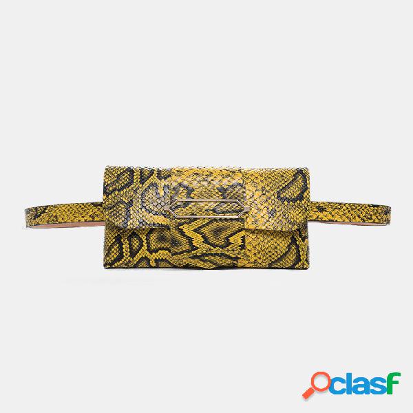 Mujer PU de cuero Crossbody Bolsa Snake Patrón Tarjeta