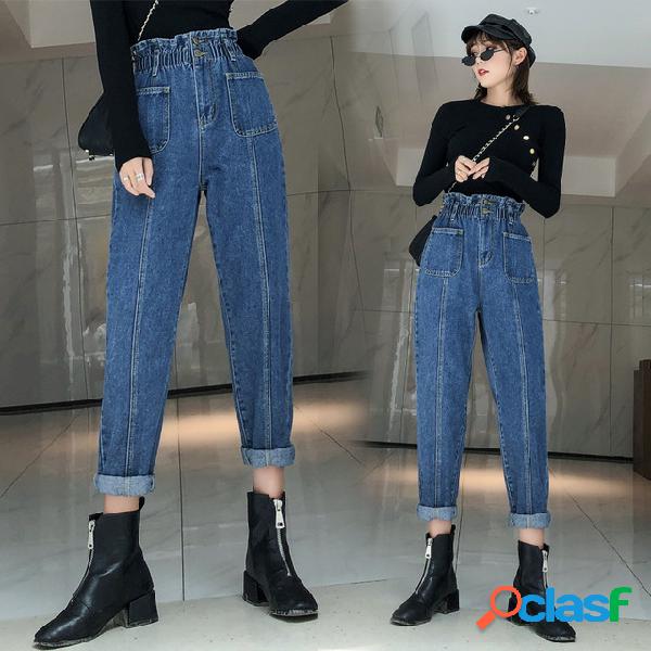 Mujeres de gran tamaño Jeans Nueva grasa Mm de cintura alta