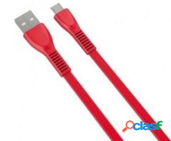 Naceb Cable USB A Macho - Micro USB B Macho, 1 Metro, Rojo