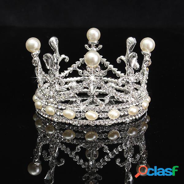 Novia Rhinestone Diamante Perla Corona Tiara cabeza joyería