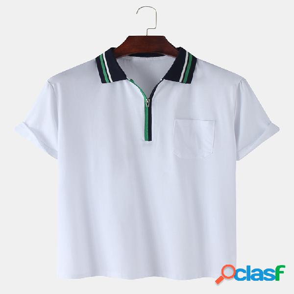 Polo de manga corta con cierre frontal para hombre Camisa